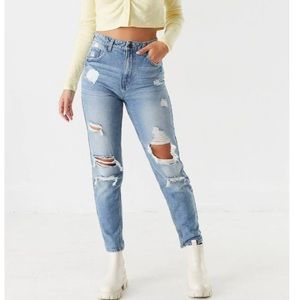 Zara jeans pants ripped distressed denim